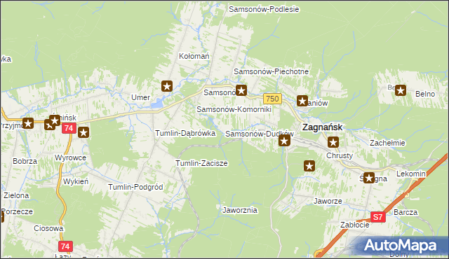 mapa Samsonów-Dudków, Samsonów-Dudków na mapie Targeo