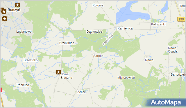 mapa Sarbka gmina Wągrowiec, Sarbka gmina Wągrowiec na mapie Targeo