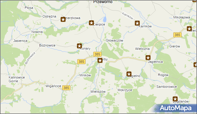 mapa Sarby, Sarby na mapie Targeo