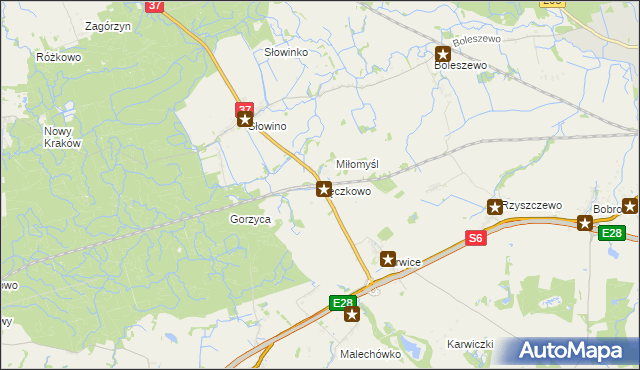 mapa Sęczkowo gmina Malechowo, Sęczkowo gmina Malechowo na mapie Targeo