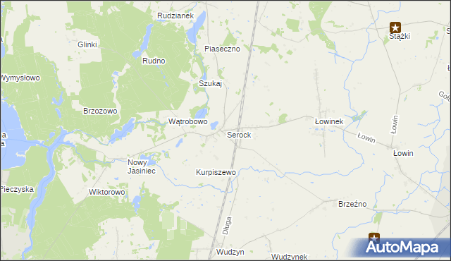 mapa Serock gmina Pruszcz, Serock gmina Pruszcz na mapie Targeo