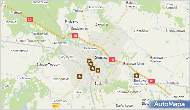mapa Sierpc, Sierpc na mapie Targeo
