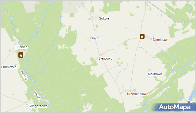 mapa Sierpowo gmina Czarne, Sierpowo gmina Czarne na mapie Targeo