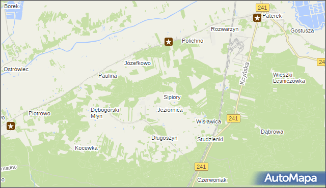 mapa Sipiory, Sipiory na mapie Targeo