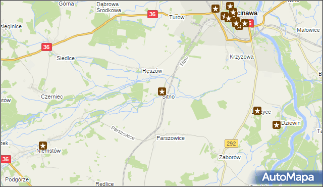 mapa Sitno gmina Ścinawa, Sitno gmina Ścinawa na mapie Targeo