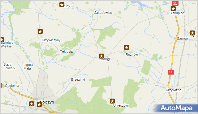 mapa Skałągi, Skałągi na mapie Targeo