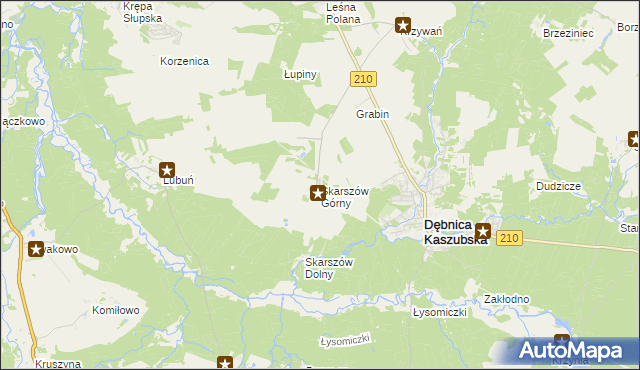 mapa Skarszów Górny, Skarszów Górny na mapie Targeo