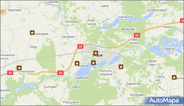 mapa Skępe, Skępe na mapie Targeo