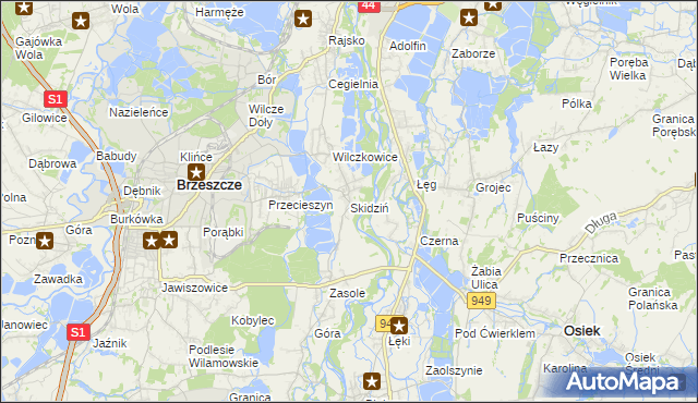 mapa Skidziń, Skidziń na mapie Targeo