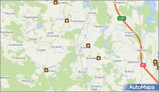 mapa Skokowa, Skokowa na mapie Targeo