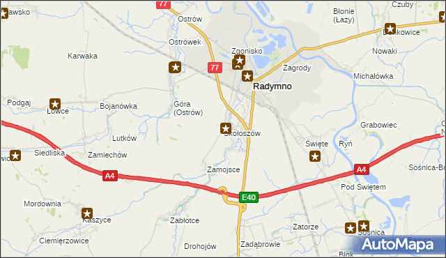 mapa Skołoszów, Skołoszów na mapie Targeo