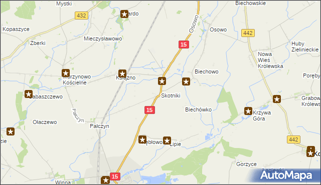 mapa Skotniki gmina Miłosław, Skotniki gmina Miłosław na mapie Targeo