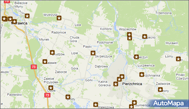 mapa Skrzelczyce, Skrzelczyce na mapie Targeo