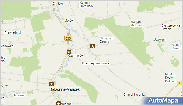 mapa Skrzynice Pierwsze, Skrzynice Pierwsze na mapie Targeo