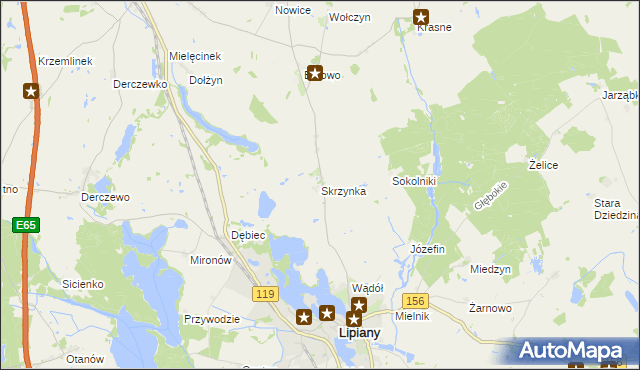 mapa Skrzynka gmina Lipiany, Skrzynka gmina Lipiany na mapie Targeo