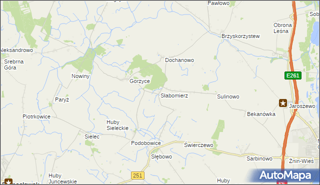 mapa Słabomierz gmina Żnin, Słabomierz gmina Żnin na mapie Targeo