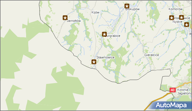 mapa Sławniowice, Sławniowice na mapie Targeo