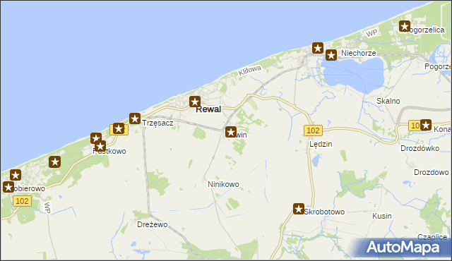 mapa Śliwin, Śliwin na mapie Targeo