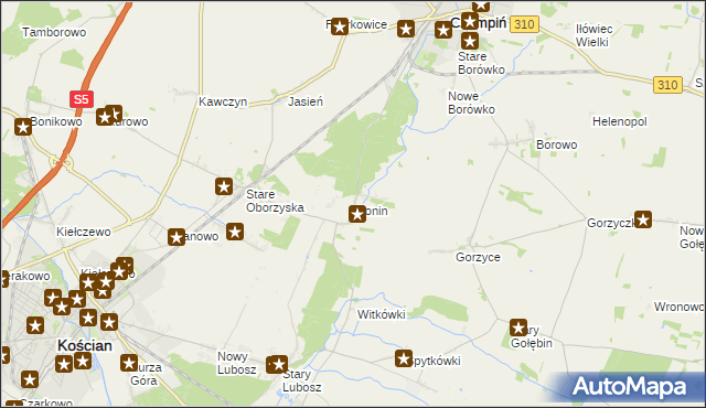 mapa Słonin, Słonin na mapie Targeo