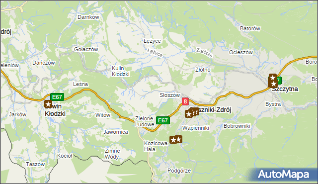 mapa Słoszów, Słoszów na mapie Targeo