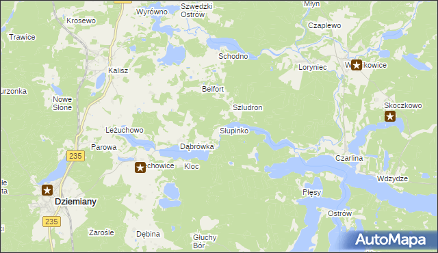 mapa Słupinko, Słupinko na mapie Targeo