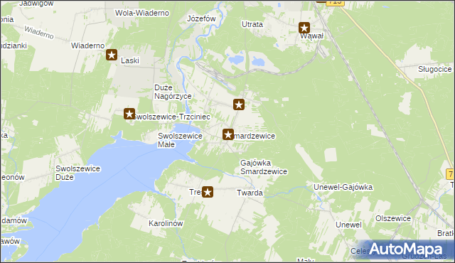 mapa Smardzewice, Smardzewice na mapie Targeo