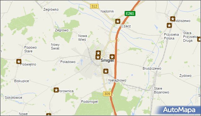 mapa Śmigiel, Śmigiel na mapie Targeo