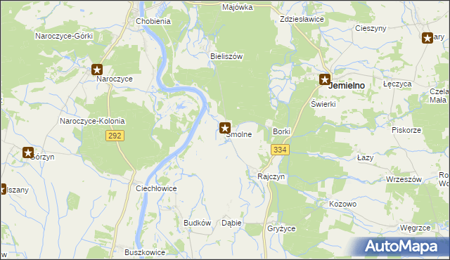 mapa Smolne gmina Jemielno, Smolne gmina Jemielno na mapie Targeo