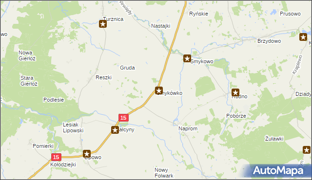 mapa Smykówko, Smykówko na mapie Targeo