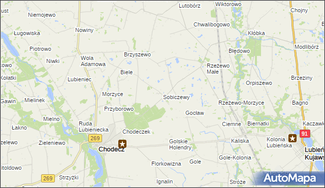 mapa Sobiczewy, Sobiczewy na mapie Targeo