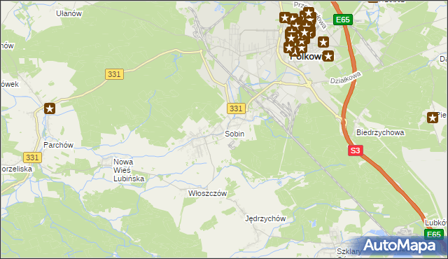 mapa Sobin, Sobin na mapie Targeo