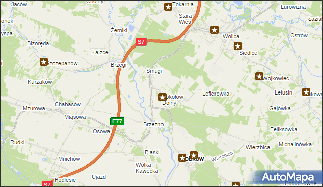 mapa Sokołów Dolny, Sokołów Dolny na mapie Targeo