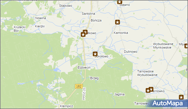 mapa Sokołowo gmina Lubasz, Sokołowo gmina Lubasz na mapie Targeo