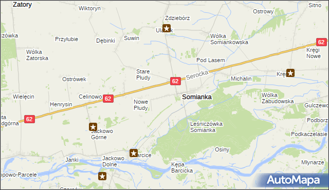 mapa Somianka-Parcele, Somianka-Parcele na mapie Targeo