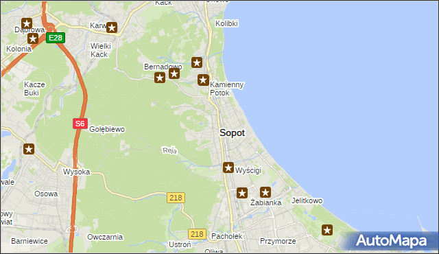 mapa Sopotu, Sopot na mapie Targeo