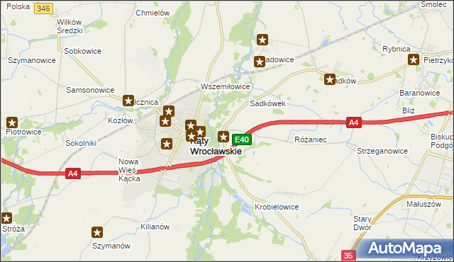 mapa Sośnica gmina Kąty Wrocławskie, Sośnica gmina Kąty Wrocławskie na mapie Targeo