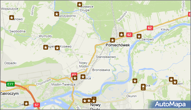 mapa Stanisławowo gmina Pomiechówek, Stanisławowo gmina Pomiechówek na mapie Targeo