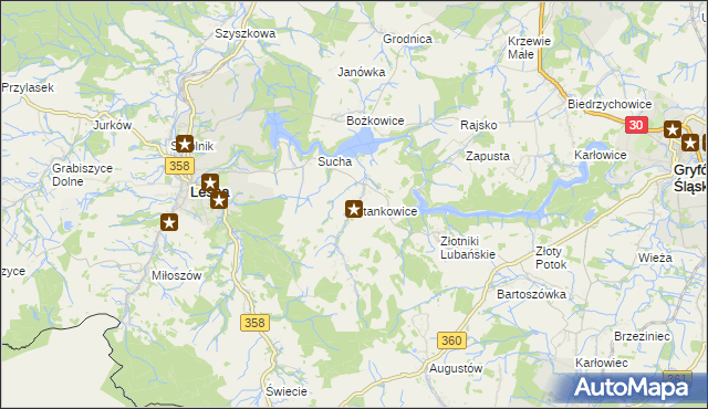 mapa Stankowice, Stankowice na mapie Targeo