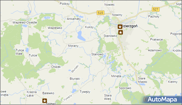 mapa Stanowo gmina Dzierzgoń, Stanowo gmina Dzierzgoń na mapie Targeo