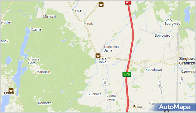 mapa Stara Jania, Stara Jania na mapie Targeo