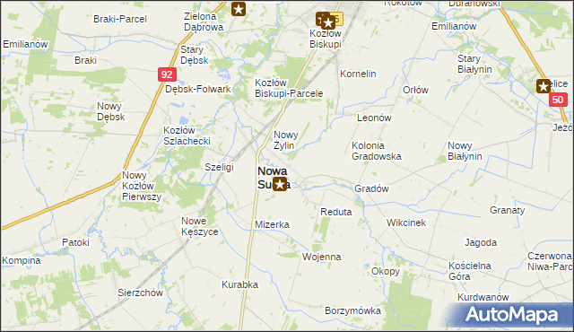 mapa Stara Sucha gmina Nowa Sucha, Stara Sucha gmina Nowa Sucha na mapie Targeo