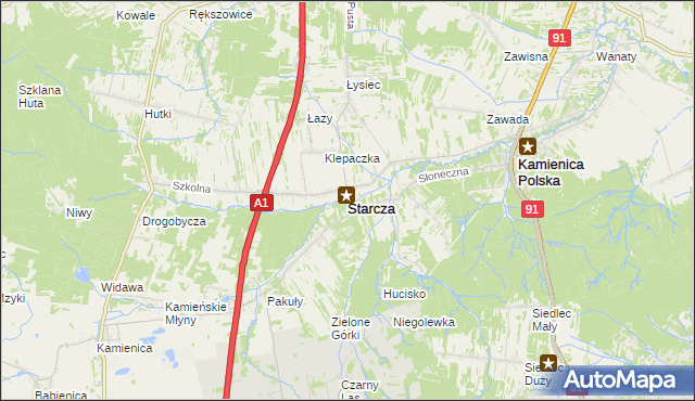 mapa Starcza, Starcza na mapie Targeo
