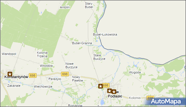 mapa Stare Buczyce, Stare Buczyce na mapie Targeo