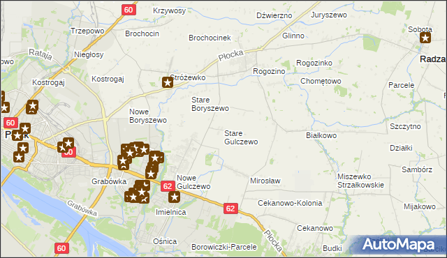 mapa Stare Gulczewo, Stare Gulczewo na mapie Targeo