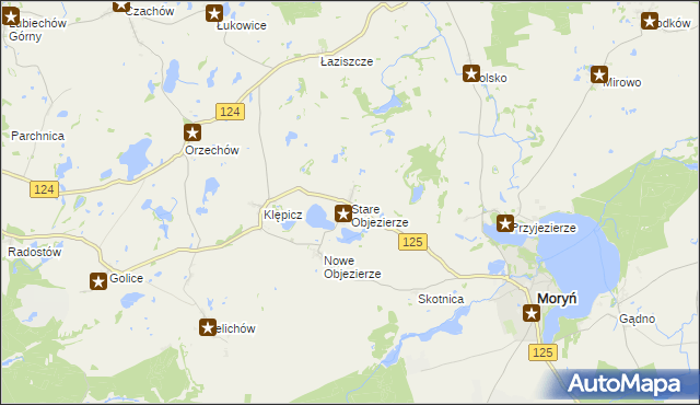 mapa Stare Objezierze, Stare Objezierze na mapie Targeo