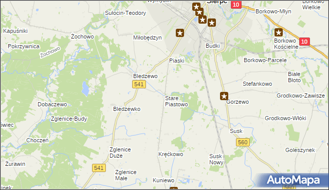 mapa Stare Piastowo, Stare Piastowo na mapie Targeo