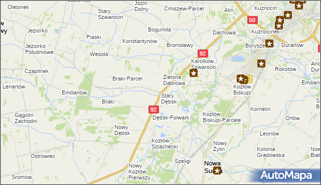 mapa Stary Dębsk, Stary Dębsk na mapie Targeo