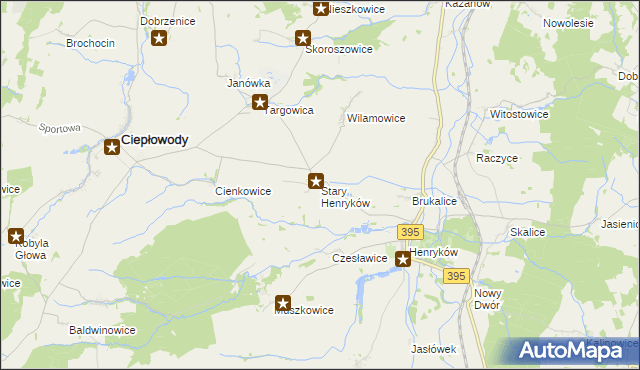 mapa Stary Henryków, Stary Henryków na mapie Targeo