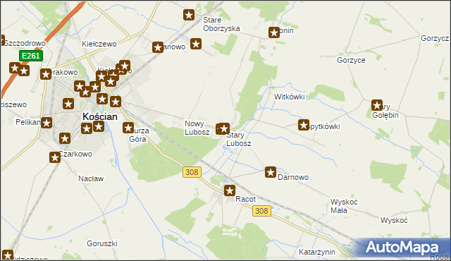 mapa Stary Lubosz, Stary Lubosz na mapie Targeo