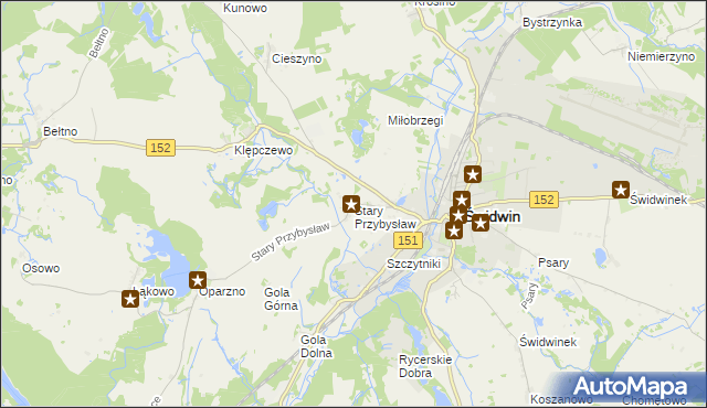 mapa Stary Przybysław, Stary Przybysław na mapie Targeo